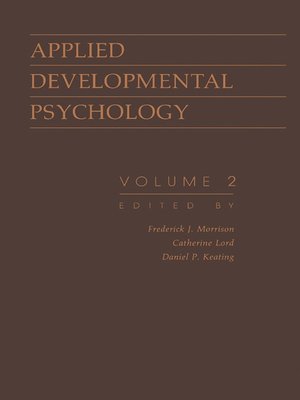 cover image of Applied Developmental Psychology, Volume 2